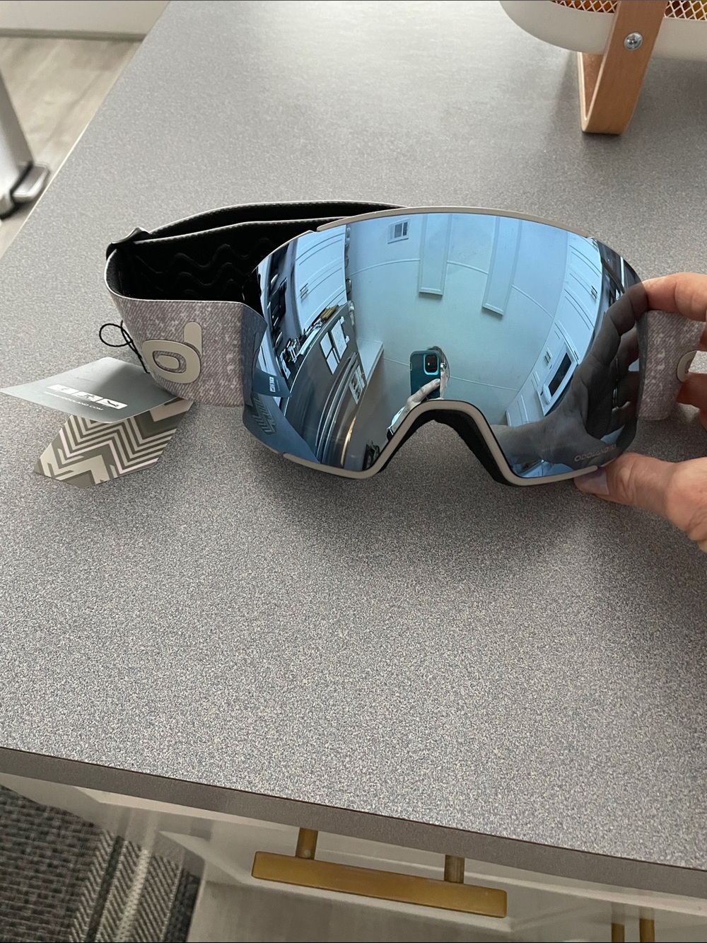 Odoland Men's Blue Mirrored Ski Goggles - Picture 4 of 12